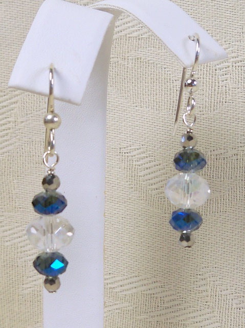 NEW! Blue Vitrail and AB Earrings